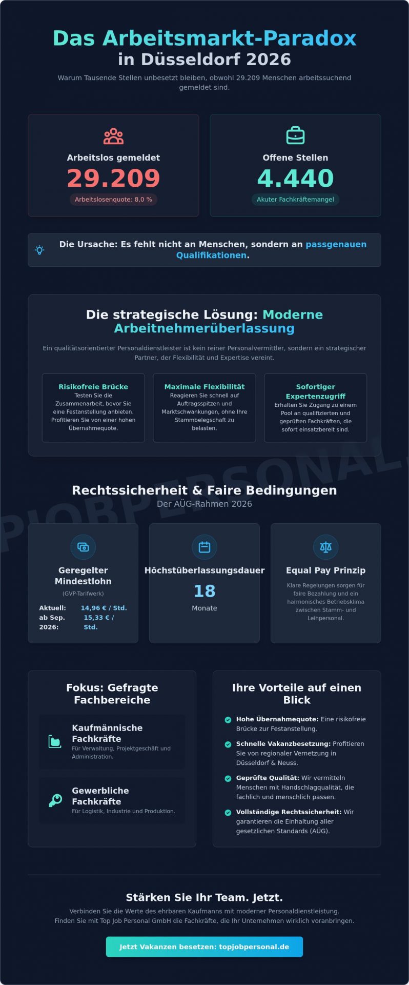 Arbeitnehmerüberlassung Düsseldorf: Ihr Partner für qualifizierte Fachkräfte 2026