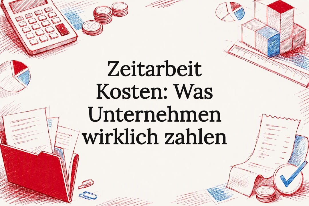 Dekorative Titelgrafik zu den Kosten der Zeitarbeit