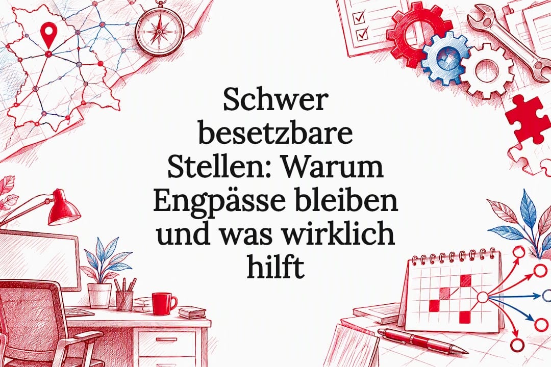 Dekorative Titelkarte für schwer zu besetzende Stellen