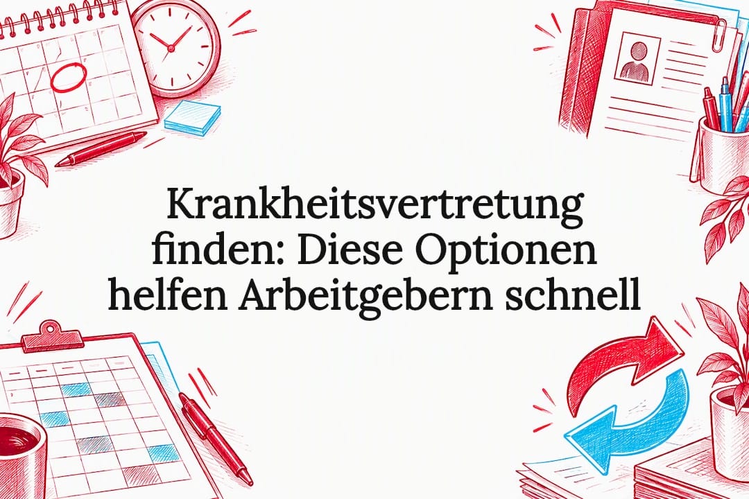Skizzierte Symbole für eine kurzfristige Krankheitsvertretung