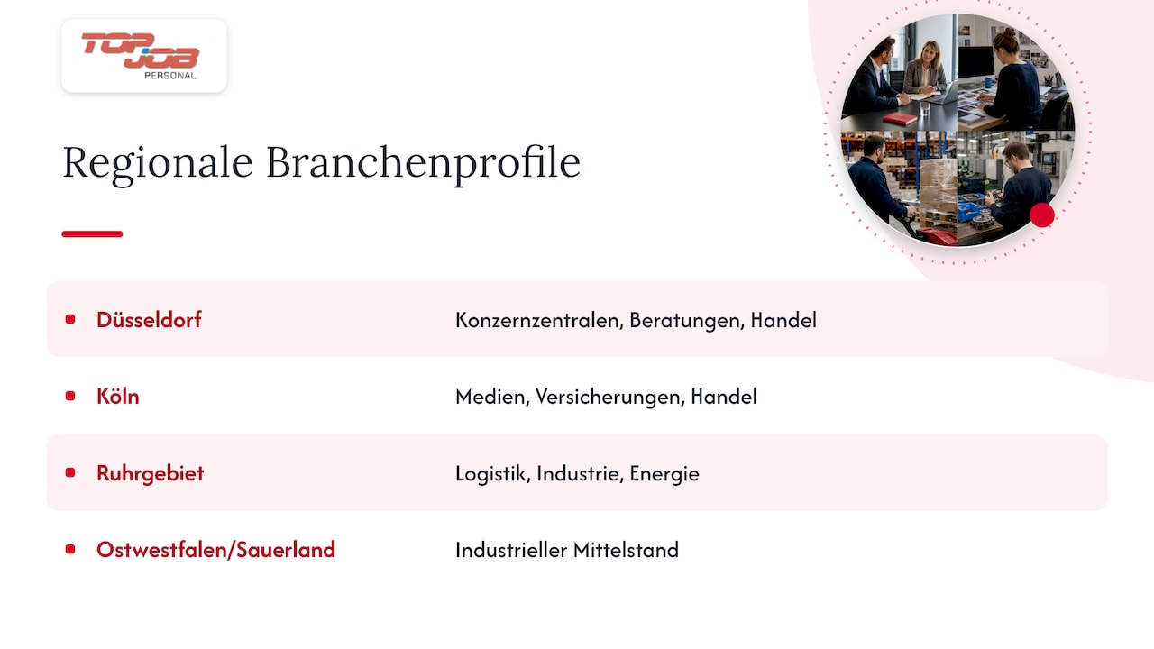 Düsseldorf, Köln, Ruhrgebiet: Regionale Unterschiede — overview diagram